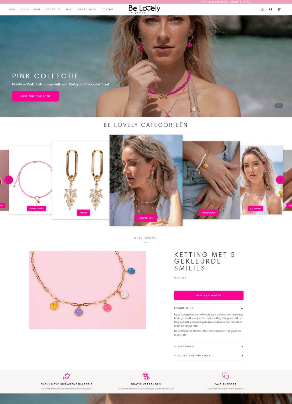 Be-Lovely – Stijlvolle Website Ontworpen door Briefvibe voor Sieraden