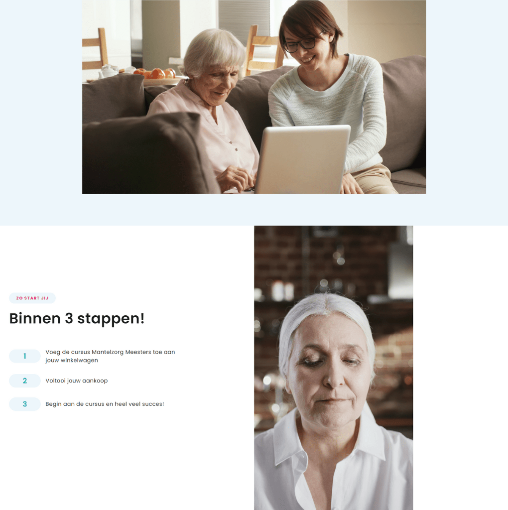 Cursus Mantelzorg – Website Ontworpen door Briefvibe voor Zorgprofessionals