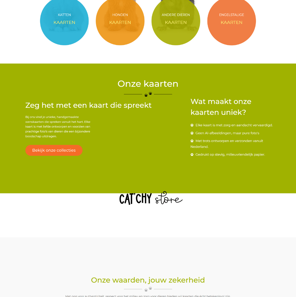 Ontdek het moderne websiteontwerp van Catchy Store, gecreëerd door Briefvibe. Een gebruiksvriendelijke en SEO-geoptimaliseerde webshop voor trendy lifestyleproducten.